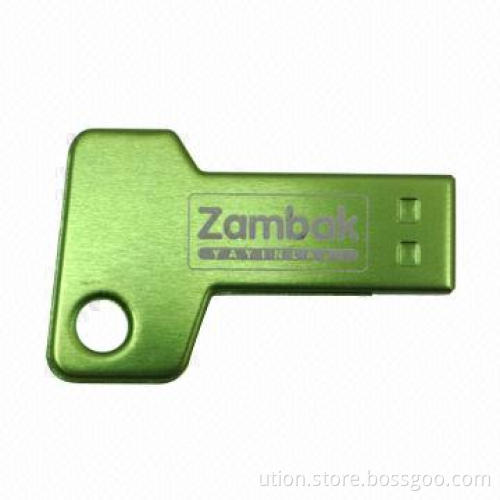 USB Key Drive, 1GB to 32GB Memory Capacity, Supports Free Logo Printing and Customized Sample
